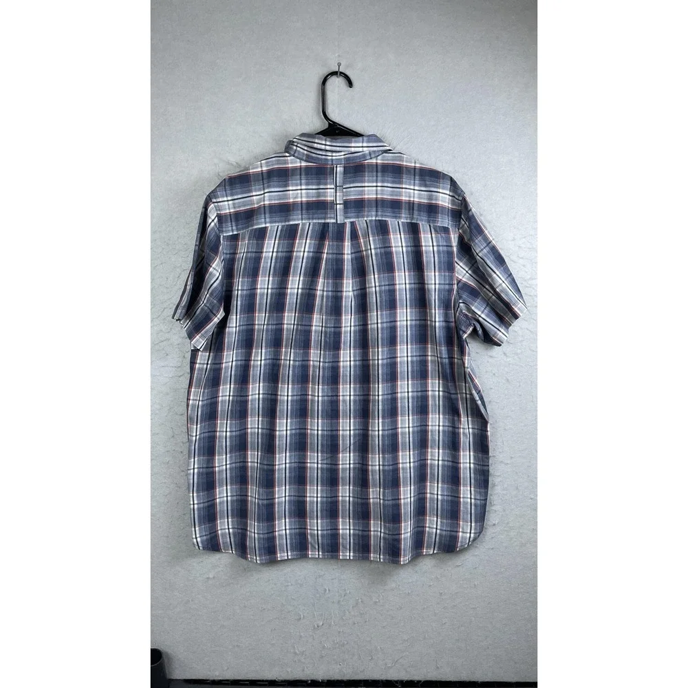 The North Face Shirt Mens XL Blue Plaid Short Sleeve‎ Button Front Casual Pocket